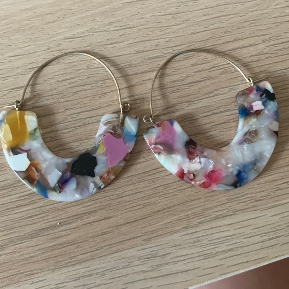 Multicolored resin earrings - anthro